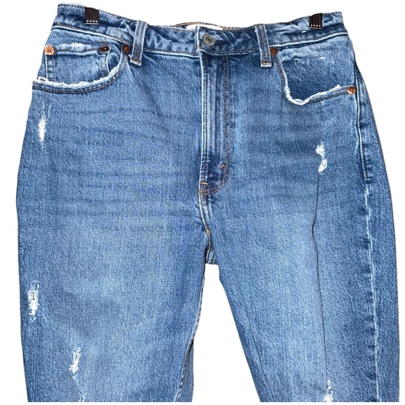 ABERCROMBIE & FITCH Curve Love The Mom High Rise Jean Distressed Size 28/6R - Picture 5 of 14